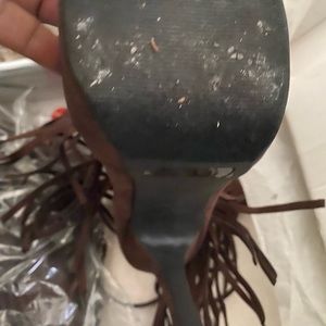 Brown high heels with platform